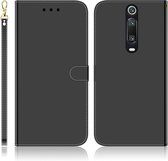Voor Xiaomi Redmi K20 / K20 Pro / Mi 9T / Mi 9T Pro geÃ¯miteerd spiegelend oppervlak Horizontaal flip lederen tas met houder & kaartsleuven & portemonnee & draagkoord (zwart)