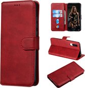 Voor Xiaomi Mi CC9 / Mi A3 Lite Classic Calf Texture Horizontal Flip PU lederen tas, met houder & kaartsleuven & portemonnee (rood)