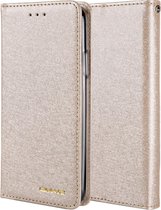 Voor iPhone XS / X CMai2 Zijde Textuur Horizontaal Flip Leren Tas met Houder & Kaartsleuven & Fotolijst & Portemonnee (Lichtgoud)