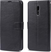Voor OPPO Reno Z AZNS schapenvacht textuur horizontale flip lederen case met houder & kaartsleuven & portemonnee (zwart)