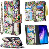 Voor Xiaomi Redmi Note 8 Gekleurd tekenpatroon Rits Horizontale flip lederen tas met houder & kaartsleuven & portemonnee (boom)
