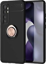 Voor Geschikt voor Xiaomi Redmi Note 10 Lite Lenuo schokbestendige TPU-beschermhoes met onzichtbare houder (zwart goud)