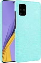 Voor Samsung Galaxy A51 5G schokbestendige krokodiltextuur PC + PU-hoes (lichtgroen)