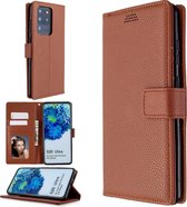 Voor Sansung Galaxy S20 Ultra Litchi Texture Horizontale Flip Leather Case met houder & kaartsleuven & portemonnee & fotolijst (bruin)