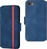 Voor iPhone SE 2020 & 8 & 7 Retro Frosted Oil Side Horizontal Flip Case met houder & kaartsleuven (blauw)