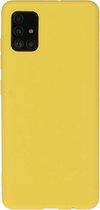Voor Galaxy A71 effen kleur mat TPU telefoonhoes (geel)