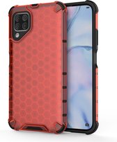 Voor Huawei Nova 7i Shockproof Honeycomb PC + TPU Case (rood)