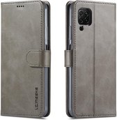 Voor Huawei P40 Lite / nova 6 SE LC.IMEEKE kalfsleer horizontale flip lederen tas, met houder & kaartsleuven & portemonnee & fotolijst (grijs)