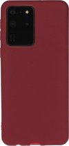 Voor Galaxy S20 ultra effen kleur mat TPU telefoonhoes (rood)