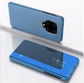 Voor Xiaomi Redmi Note9 Pro / Note9 Pro Max / Note 9S / Note9 Vergulde spiegel Horizontale flip lederen tas met houder (blauw)