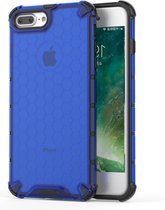 Schokbestendige honingraat pc + tpu beschermhoes voor iPhone 6 plus en 6s plus (blauw)