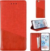 Voor iPhone 6 MUXMA MX109 horizontale flip lederen tas met houder en kaartsleuf en portemonnee (rood)