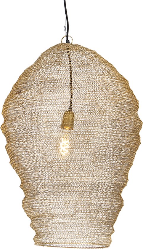 QAZQA nidum - Lampe à suspension - 1 lumière - Ø 500 mm - Or/ laiton