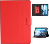 Voor Lenovo Tab M10 effen kleur horizontale flip lederen tas met kaartsleuven en houder (rood)