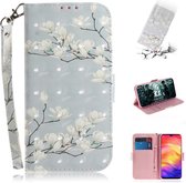 3D gekleurde tekening horizontale flip lederen tas met houder & kaartsleuven & portemonnee voor Huawei P30 Lite (Magnolia)