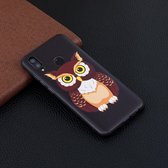 Embossment Patterned TPU Soft Case voor Huawei Honor 10 Lite / P Smart 2019 (uil)