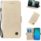 Voor Xiaomi Redmi Note 8 Pro Retro horizontale flip PU lederen tas met kaartsleuven en houder (goud)