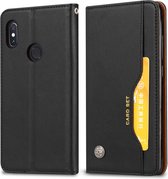 Kneed huidtextuur Horizontale flip lederen tas voor Xiaomi Redmi Note 6 Pro, met fotolijst en houder & kaartsleuven & portemonnee (zwart)
