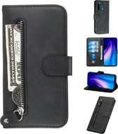 Voor Geschikt voor Xiaomi Redmi Note 8 Fashion Calf Texture Zipper Horizontal Flip PU Leather Case, met houder & kaartsleuven & portemonnee (zwart)