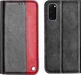 Voor Galaxy S20 Business Effen kleurstiksels Horizontale flip lederen tas met houder en kaartsleuven (rood)
