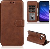 Voor Xiaomi Mi 8 Kalf Textuur Magnetische Gesp Horizontale Flip Leren Case met Houder & Kaartsleuven & Portemonnee & Fotolijst (Koffie)