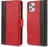 Voor iPhone 11 Pro Max Retro Texture Contrast Kleur Splicing Horizontaal Flip TPU + PU lederen tas met kaartsleuven & houder & portemonnee (rood)