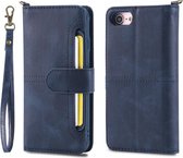 Voor iPhone 6/7/8 Multifunctionele afneembare magnetische horizontale flip lederen tas met kaartsleuven & houder & portemonnee & fotolijst (blauw)