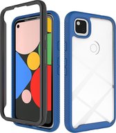 Voor Google Pixel 4a Sterrenhemel Effen kleur Serie Schokbestendige pc + TPU beschermhoes (koningsblauw)