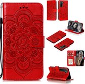 Voor huawei nova 7 se mandala reliÃ«fpatroon horizontale flip pu lederen tas met houder & kaartsleuven & walle & lanyard (rood)