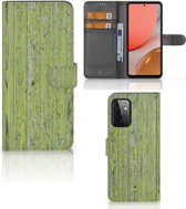 Wallet Book Case Samsung Galaxy A72 Telefoon Hoesje Green Wood