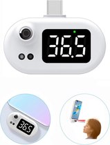 Draagbare Mini USB-C Thermometer - Smartphone - Voorhoofd - Infrarood Koortsthermometer