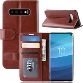R64 Texture Single Fold Horizontale Flip Leather Case voor Galaxy S10, met houder & kaartsleuven & portemonnee (bruin)