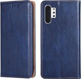 Voor Samsung Galaxy Note10 + PU + TPU Gloss Oil Effen Kleur Magnetische Horizontale Flip Leren Case met Houder & Kaartsleuf & Portemonnee (Blauw)
