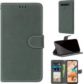 Voor LG K41S / K51S Retro Frosted Horizontale Flip PU lederen tas met houder & kaartsleuven & portemonnee & fotolijst (groen)