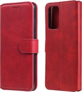 Voor Samsung Galaxy A72 5G klassieke kalfsstructuur PU + TPU horizontale flip lederen tas, met houder & kaartsleuven en portemonnee (rood)
