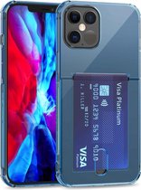 Transparante TPU-beschermhoes met kaartsleuven voor iPhone 12 Pro (blauw)