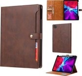 Kalfsstructuur Dubbele Vouwsluiting Horizontale Flip Leren Case met Fotolijst & Houder & Kaartsleuven & Portemonnee Voor iPad Air (2020) 10.9 (Koffie)