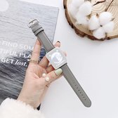 D karakter gesp gladde textuur vervangende horlogebanden voor Apple Watch Series 6 & SE & 5 & 4 40 mm / 3 & 2 & 1 38 mm (grijs)
