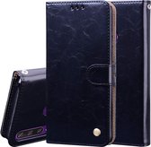 Voor Huawei Y6P 2020 Zakelijke Stijl Olie Wax Textuur Horizontale Flip Leren Case met Houder & Kaartsleuven & Portemonnee (Zwart)