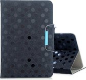 Voor 7 inch universele tablet effen kleur Wave Point horizontale flip lederen tas, met houder (zwart)