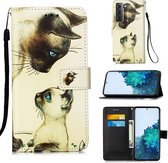 Voor Samsung Galaxy S30 Plus 3D Schilderen Horizontale Flip Leren Case met Houder & Kaartsleuf & Lanyard (Twee Katten)