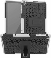 Voor Huawei MatePad T10 / T10S / Enjoy 2 Bandentextuur Schokbestendig TPU + PC beschermhoes met houder (wit)