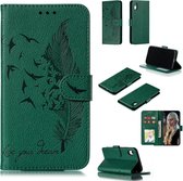 Veerpatroon Litchi Texture Horizontale Flip Leren Case met Portemonnee & Houder & Kaartsleuven voor iPhone XR (Groen)