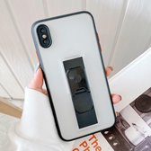 Doorschijnend Frosted TPU + PC magnetische beschermhoes met felle kleur onzichtbare beugel voor iPhone XS Max (zwart)