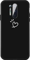 Voor OnePlus 8 Pro Three Dots Love-heart Pattern Frosted TPU beschermhoes (zwart)