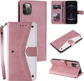 Stiksels Kalfsstructuur Horizontale Flip Leren Case met Houder & Kaartsleuven & Portemonnee Voor iPhone 12 mini (Rose Goud)