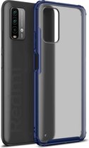 Voor Geschikt voor Xiaomi Redmi Note 9 5G Vierhoekige schokbestendige TPU + pc-beschermhoes (blauw)