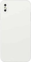 Rechte rand effen kleur TPU schokbestendig hoesje voor iPhone XS Max (wit)