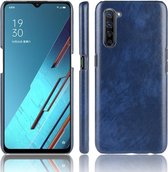 Voor OPPO K7 5G schokbestendige Litchi-textuur pc + PU-hoes (blauw)