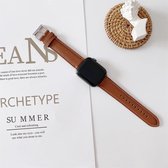 Voor Apple Watch 5 & 4 44 mm / 3 & 2 & 1 42 mm V-staartstijl stiksel lederen horloge polsband (bruin)